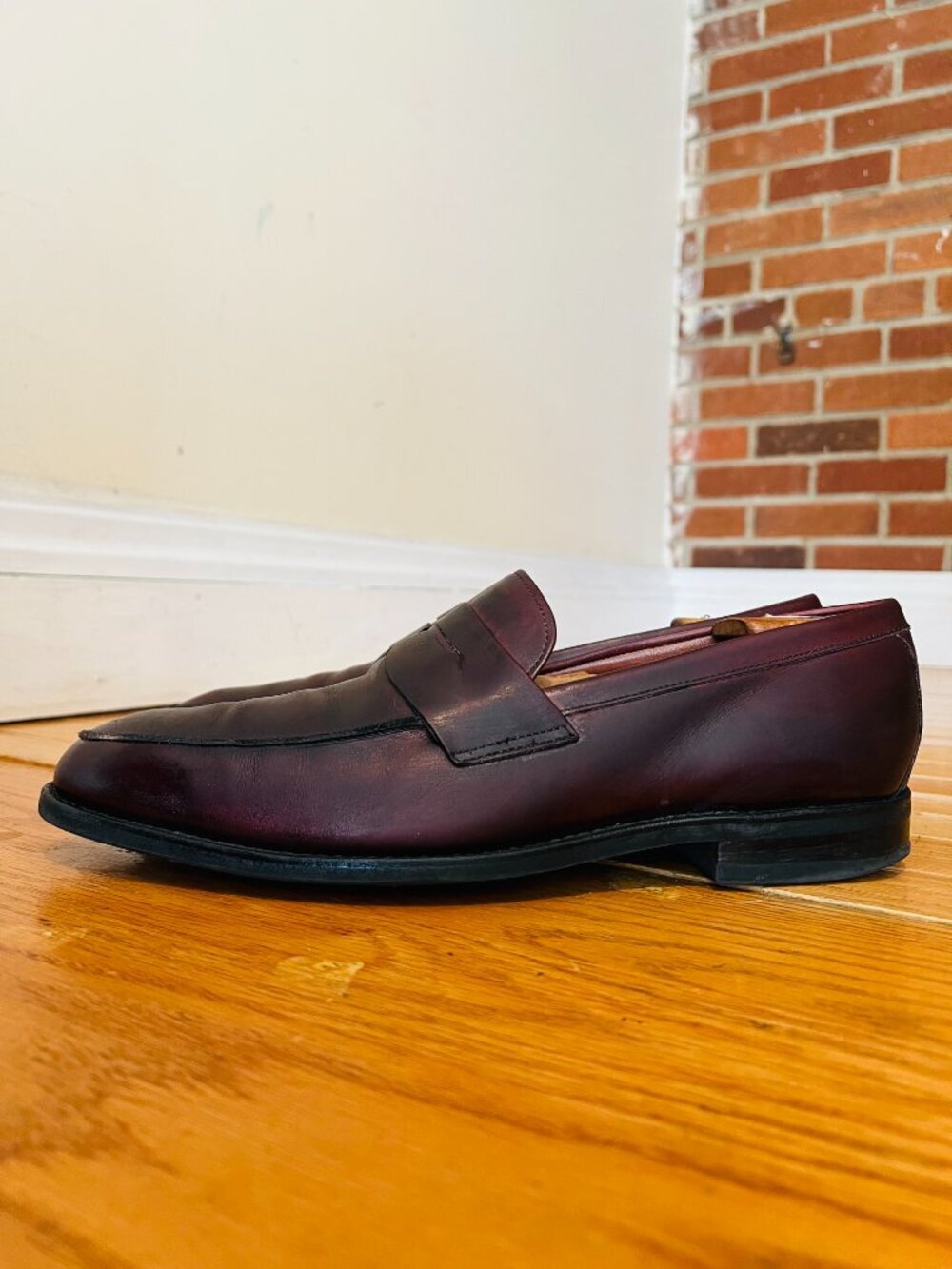 Allen Edmonds 3872 Presidio Oxblood Leather Slip On Penny Loafer Men's 10.5 D - Picture 6 of 16